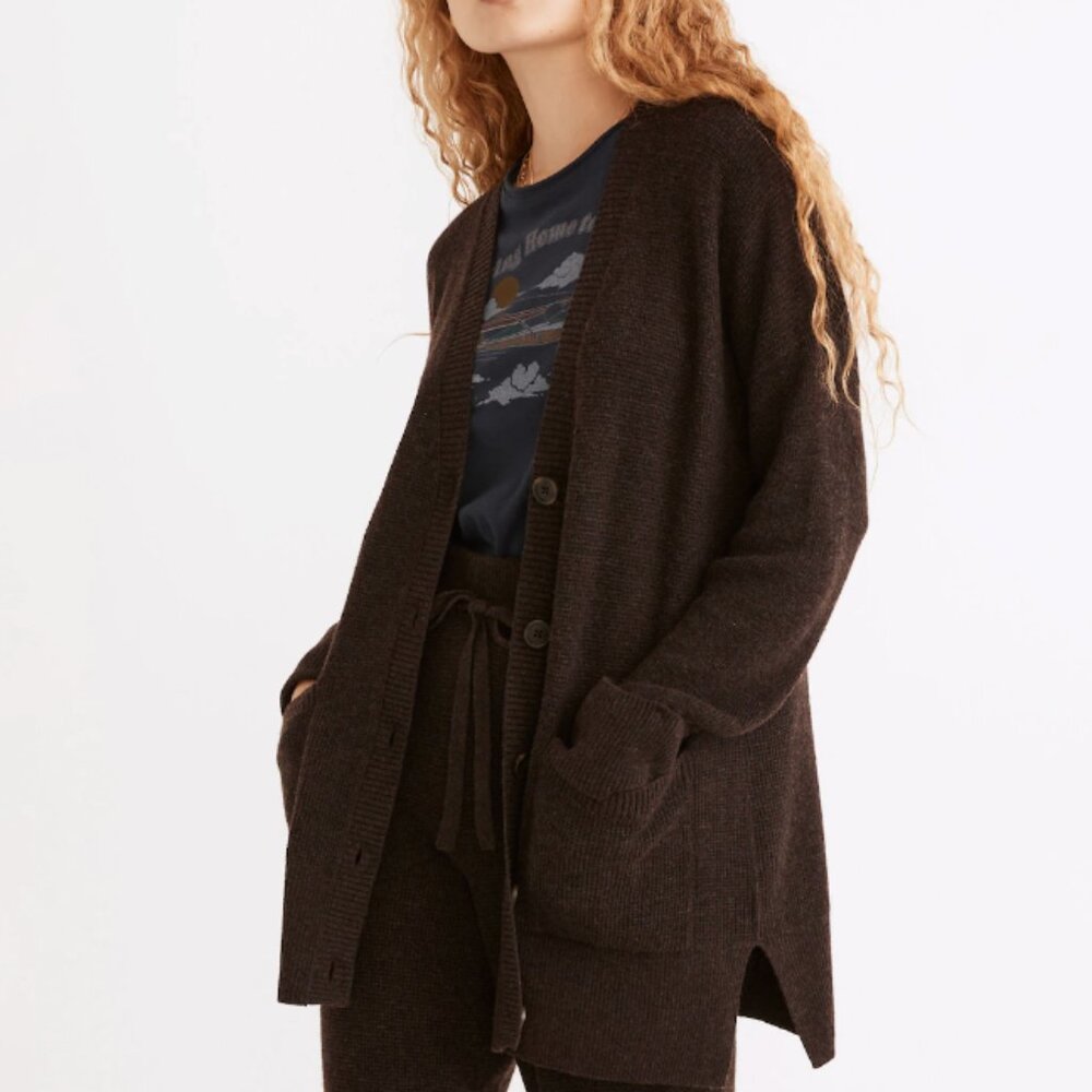Madewell Asherton Waffle Cardigan Sweater